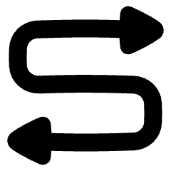Triangle Arrow Curvy Both Direction 4 Icon from Plump Solid Set