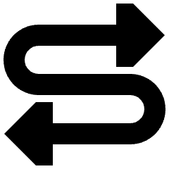 Triangle Arrow Curvy Both Direction 4 Icon from Sharp Solid Set