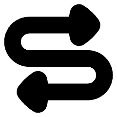 Triangle Arrow Curvy Both Direction 4 Icon from Flex Solid Set