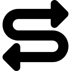 Triangle Arrow Curvy Both Direction 4 Icon from Core Solid Set