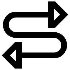 Triangle Arrow Curvy Both Direction 4 Icon from Sharp Line Set