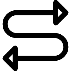 Triangle Arrow Curvy Both Direction 4 Icon from Core Line Set