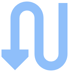 Triangle Arrow Curvy Down Left Icon from Sharp Flat Set