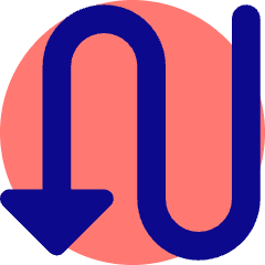 Triangle Arrow Curvy Down Left Icon from Core Pop Set