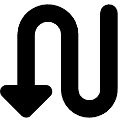 Triangle Arrow Curvy Down Left Icon from Core Solid Set