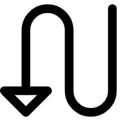 Triangle Arrow Curvy Down Left Icon from Core Line Set