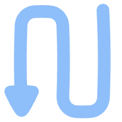 Triangle Arrow Curvy Down Left Icon from Plump Flat Set