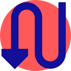 Triangle Arrow Curvy Down Left Icon from Sharp Pop Set