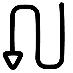 Triangle Arrow Curvy Down Left Icon from Plump Line Set