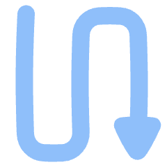 Triangle Arrow Curvy Down Right Icon from Plump Flat Set