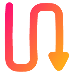 Triangle Arrow Curvy Down Right Icon from Plump Gradient Set