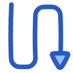 Triangle Arrow Curvy Down Right Icon from Plump Duo Set