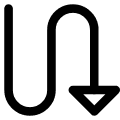 Triangle Arrow Curvy Down Right Icon from Core Line Set