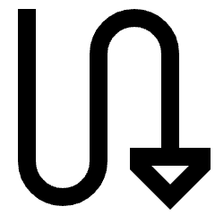 Triangle Arrow Curvy Down Right Icon from Sharp Line Set