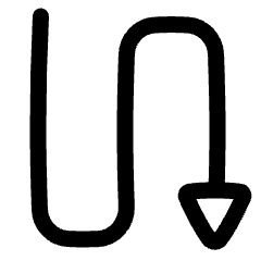 Triangle Arrow Curvy Down Right Icon from Plump Line Set