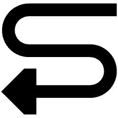 Triangle Arrow Curvy Left Down Icon from Sharp Remix Set