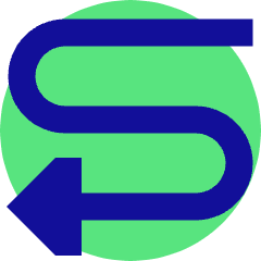 Triangle Arrow Curvy Left Down Icon from Sharp Pop Set