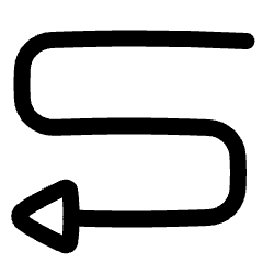 Triangle Arrow Curvy Left Down Icon from Plump Line Set