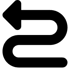 Triangle Arrow Curvy Left Up Icon from Core Solid Set