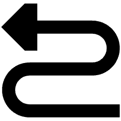 Triangle Arrow Curvy Left Up Icon from Sharp Remix Set