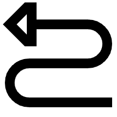 Triangle Arrow Curvy Left Up Icon from Sharp Line Set