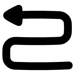Triangle Arrow Curvy Left Up Icon from Plump Solid Set