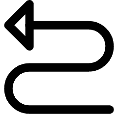Triangle Arrow Curvy Left Up Icon from Core Line Set