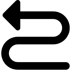 Triangle Arrow Curvy Left Up Icon from Core Remix Set