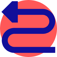 Triangle Arrow Curvy Left Up Icon from Sharp Pop Set