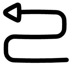 Triangle Arrow Curvy Left Up Icon from Plump Line Set