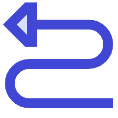 Triangle Arrow Curvy Left Up Icon from Sharp Duo Set