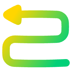 Triangle Arrow Curvy Left Up Icon from Plump Gradient Set