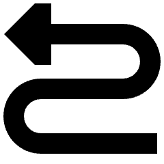 Triangle Arrow Curvy Left Up Icon from Sharp Solid Set