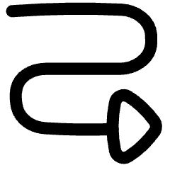 Triangle Arrow Curvy Right Down Icon from Flex Line Set