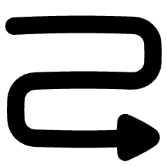 Triangle Arrow Curvy Right Down Icon from Plump Solid Set