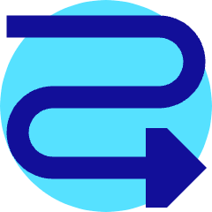 Triangle Arrow Curvy Right Down Icon from Sharp Pop Set