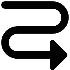 Triangle Arrow Curvy Right Down Icon from Core Remix Set