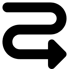 Triangle Arrow Curvy Right Down Icon from Core Solid Set