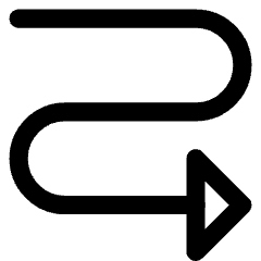 Triangle Arrow Curvy Right Down Icon from Core Line Set