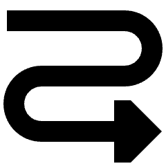 Triangle Arrow Curvy Right Down Icon from Sharp Solid Set