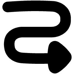 Triangle Arrow Curvy Right Down Icon from Flex Solid Set