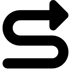 Triangle Arrow Curvy Right Up Icon from Core Solid Set