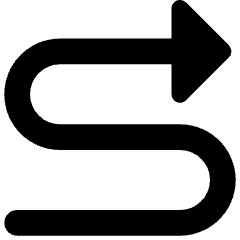 Triangle Arrow Curvy Right Up Icon from Core Remix Set