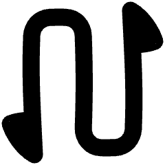 Triangle Arrow Curvy Up Down 1 Icon from Plump Solid Set