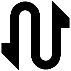 Triangle Arrow Curvy Up Down 1 Icon from Sharp Solid Set
