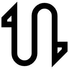Triangle Arrow Curvy Up Down 2 Icon from Sharp Line Set