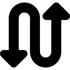 Triangle Arrow Curvy Up Down 3 Icon from Core Solid Set