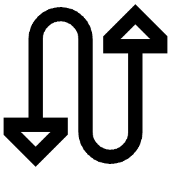 Triangle Arrow Curvy Up Down 3 Icon from Sharp Line Set