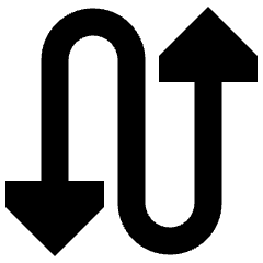 Triangle Arrow Curvy Up Down 3 Icon from Sharp Remix Set