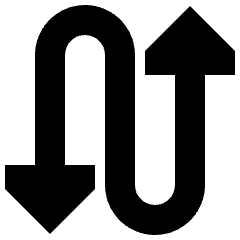 Triangle Arrow Curvy Up Down 3 Icon from Sharp Solid Set